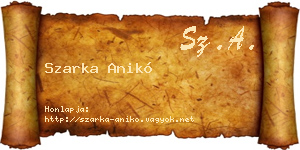 Szarka Anikó névjegykártya